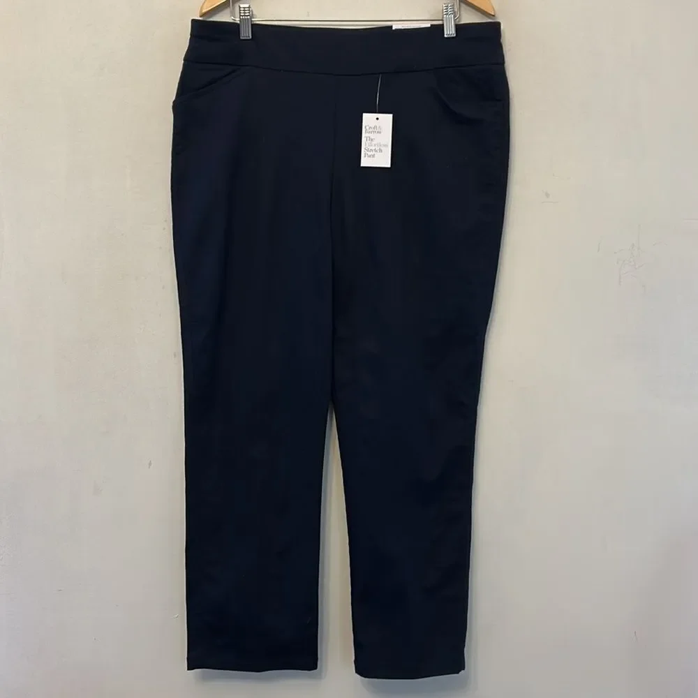 Croft & Barrow navy midrise straight pants Size 16 S New
